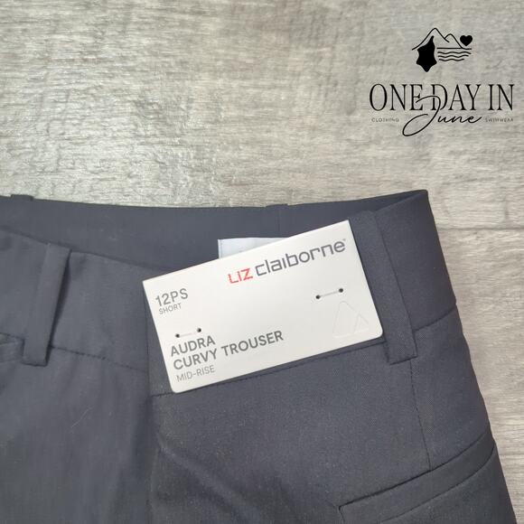 Liz Claiborne Petite Audra Curvy Trouser Pants Size 12PS - Picture 2 of 6